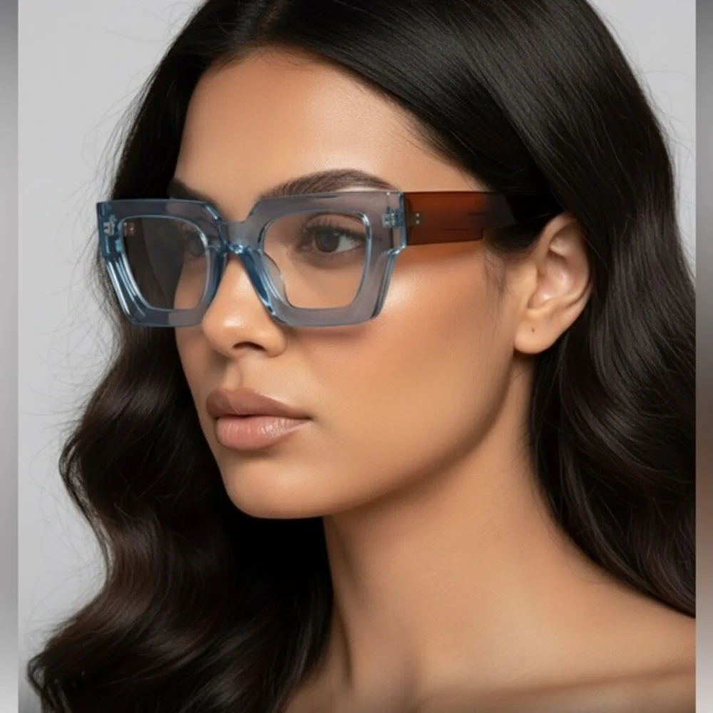✨Stylish Blue and Brown Women's personality glasses